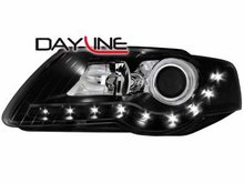 Focos delanteros luz diurna DAYLINE para VW Passat 3C 05+ negros