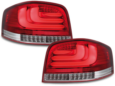 Focos Faros traseros LED carDNA Audi A3 8P 03-09 plata/rojo/cr