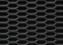 Rejilla ABS negra Hexagonal panel de abeja cerrada 125x25cm